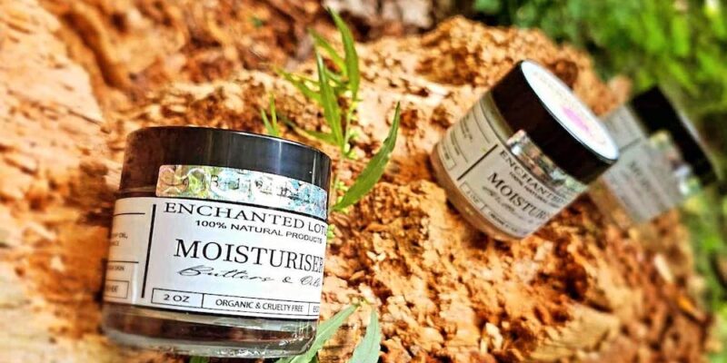 Enchanted Lotus moisturiser in the forest.
